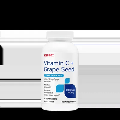 Vitamina C 1000mg cu Bioflavonoide si Extract din Seminte de Struguri cu Eliberare Prelungita, 30 tablete, GNC
