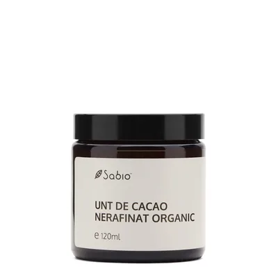 Unt de cacao nerafinat organic, 120ml, Sabio