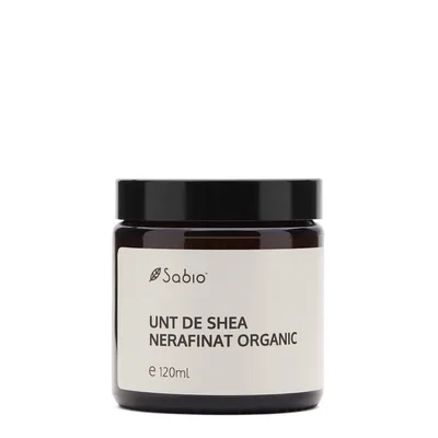 Unt de Shea nerafinat organic, 120ml, Sabio