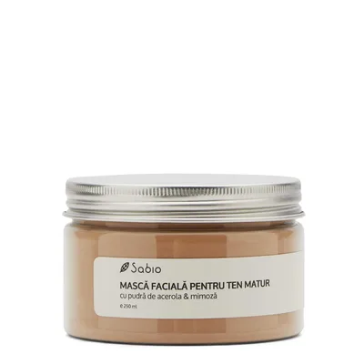 Masca faciala pentru ten matur cu pudra de acerola si mimoza, 250ml, Sabio