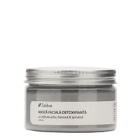Masca faciala detoxifianta carbune activ rhassoul si spirulina, 250ml, Sabio