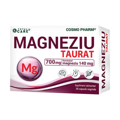 Magneziu Taurat, 30 capsule vegetale, Cosmopharm