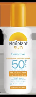 Lotiune spray cu protectie solara SPF50+ Sensitive Sun, 200ml, Elmiplant