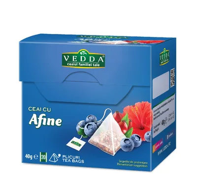 Ceai afine piramida, 20 plicuri, Vedda