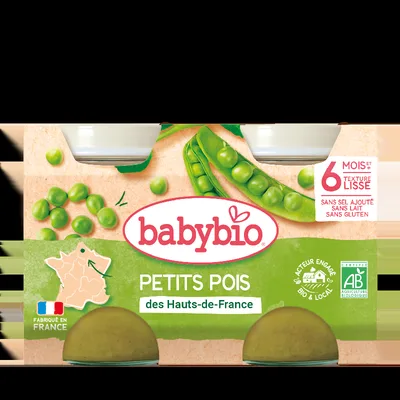 Piure de mazare Bio, 2 x 130g, BabyBio