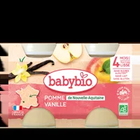 Piure de mere bio 4+ luni, 2 x 130g, BabyBio