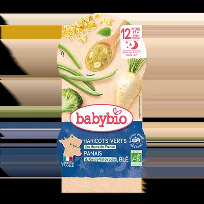Meniu de fasole verde, pastarnac si grau, 2 x 200g, BabyBio