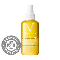 Apa de protectie solara SPF 50 pentru fata si corp cu acid hialuronic Hydra Capital Soleil, 200ml, Vichy
