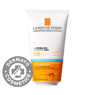 Lapte hidratant pentru fata si corp pentru pielea cu tendinta atopica a copiilor Anthelios UVMUNE 400 SPF50+, 150ml, La Roche-Posay