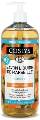 Sapun lichid si gel de dus bio de Marsilia cu mandarine, 1000ml, Coslys