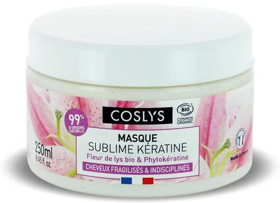 Masca bio reparare intarire si netezie par slab si despicat cu crin si fitocheratina, 250ml, Coslys