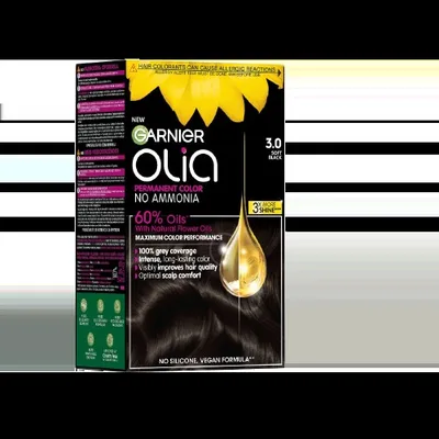 Vopsea de par permanenta fara amoniac 3.0 Soft Black Olia , 174ml, Garnier