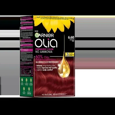 Vopsea de par permanenta fara amoniac 6.60 Intense Red Olia, 174ml, Garnier