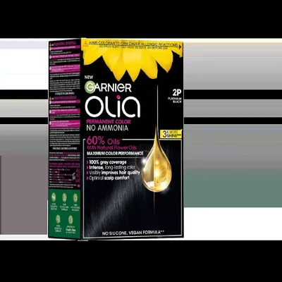 Vopsea de par permanenta fara amoniac 2P Platinum Black Olia, 174ml, Garnier