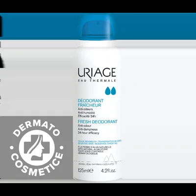 Deodorant spray cu piatra de alaun pentru piele sensibila, 125 ml, Uriage