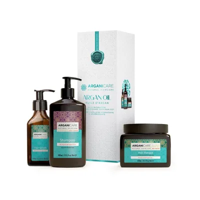 Set trio cu Ulei de Argan pentru hidratare intensa si hranirea parului, Arganicare