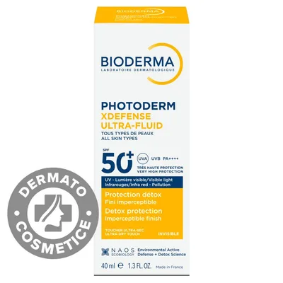 Crema de fata SPF50+ Photoderm XDefense Ultra-Fluid invizibil, 40ml, Bioderma