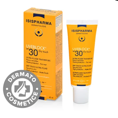Fluid protector cu efect matifiant Dry Touch SPF30 UVEBLOCK, 40ml, Isis Pharma