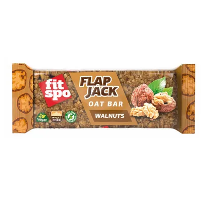 Baton de ovaz cu nuci Flapjack, 80g, FitSpo