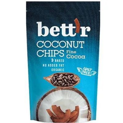 Chips de cocos cu cacao fara gluten Bio, 70g, Bettr