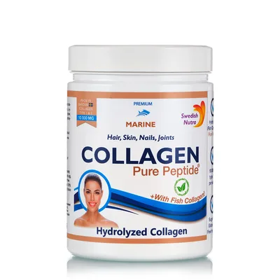 Colagen Hidrolizat Fish pulbere Tip 1 si 3 cu 10.000mg, 300g, Swedish Nutra