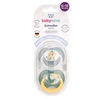 Suzete multicolore cu inel Talia 1+ Steribox, 2 bucati, Baby Nova
