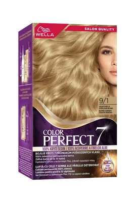 Vopsea de par permanenta Blond Cenusiu Foarte Deschis 9/1 Color Perfect, 135ml, Wella