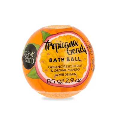 Bomba de baie Organic Passion Fruit & Organic Mango Tropicana Beach, 85g, Organic Shop