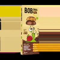 Snack fructat din mere si pere in ciocolata cu lapte, 30g, Bob Snail