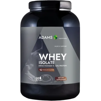 Pudra proteica cu aroma de ciocolata Whey Isolate Protein, 360g, Adams Vision