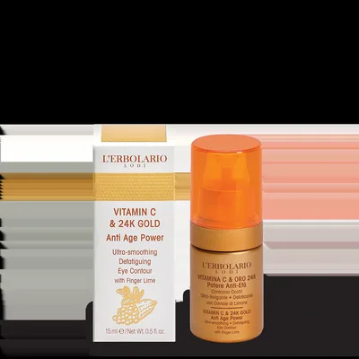 L'Erbolario Pudra de ochi Vitamina C si Aur 24K, 15ml