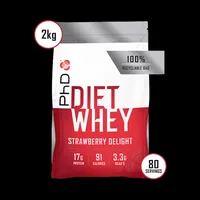 Pudra proteica cu aroma de capsuni Diet Whey, 1kg, PhD