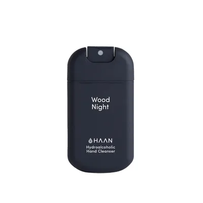 Gel igienizant pentru maini cu note de lemn de cedru Wood Night, 30ml, Haan