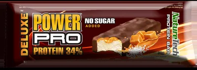 Baton energizant cu caramel sarat Power Pro Deluxe, 80g, Nature Tech