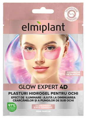 Plasturi de hidrogel pentru ochi Glow Expert 4D,1 bucata, Elmiplant