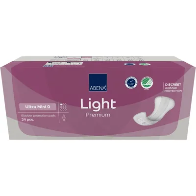 Absorbante anatomice incontinenta usoara, ultra mini 0 premium, 24 bucati, Abena
