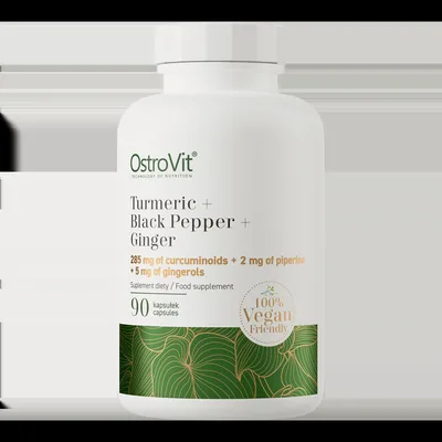 Turmeric + Ghimbir + Piper negru, 90 capsule, OstroVit