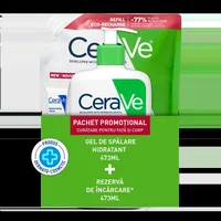 Pachet Gel de spalare hidratant 473ml + Refill Gel de spalare hidratant 473ml + Lotiune hidratanta 5ml, CeraVe