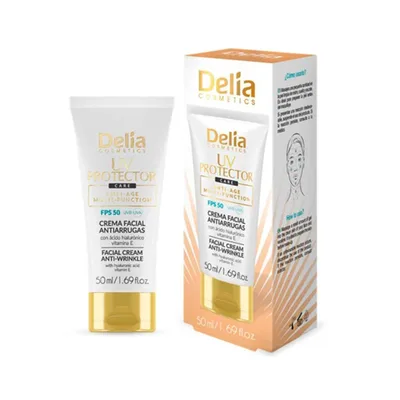 Crema de fata antirid cu SPF50 UV protector, 50ml, Delia Cosmetics