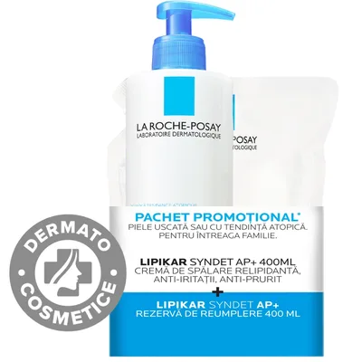 Lipikar Syndet AP+ 400ml + Rezerva Lipikar Syndet AP+ 400ml, La Roche-Posay