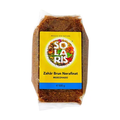 Zahar brut nerafinat Muscovado, 500g, Solaris