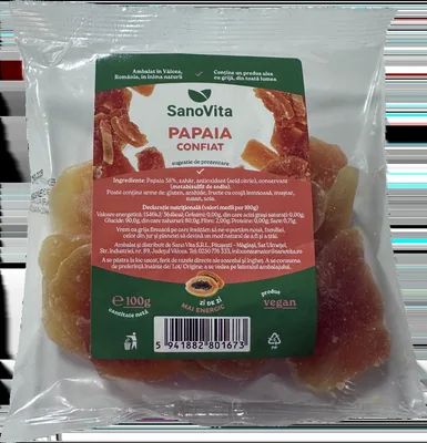 Papaia confiat, 100g, SanoVita