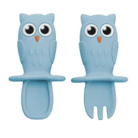 Set tacamuri din silicon Owl Aqua Blue 6 luni+, 1 bucata, Appekids