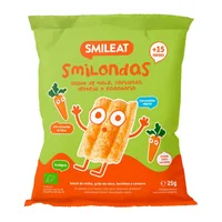 Chipsuri cu porumb naut linte si morcov Smilondas, +15 luni Bio, 25g, Smileat