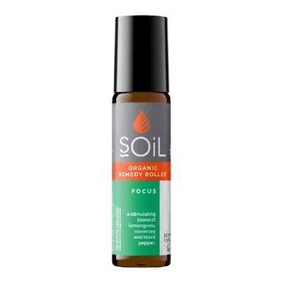 Roll-on cu uleiuri esentiale pure organice Ecocert concentrare Focus, 10ml, Soil