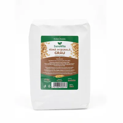 Faina integrala de grau, 1kg, SanoVita