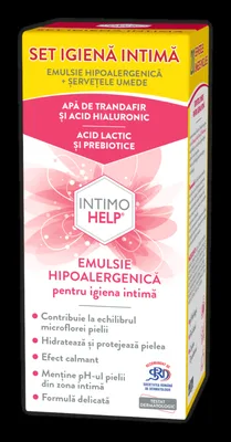 Pachet Emulsie hipoalergenica pentru igiena intima Intimohelp 400ml + Servetele umede 20 bucati Gratuit, Zdrovit