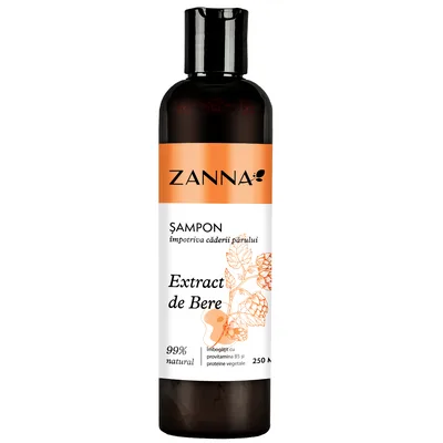 Sampon impotriva caderii parului cu extract de bere, 250ml, Zanna
