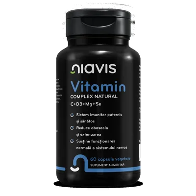 Complex natural Vitamin C + D3 + MG + SE, 60 capsule, Niavis