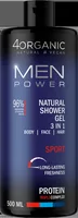 Gel de dus 3 in 1 Sport Men Power, 250ml, 4Organic